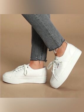 NWT Superga 2790 Nappa White Leather Sneaker SZ 39 Women’s 8 Men’s 9.5